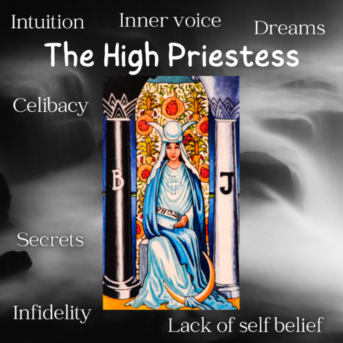The High Priestess, High Priestess Card, High Priestess Keywords, High Priestess Flashcard, High Priestess Overview, High Priestess